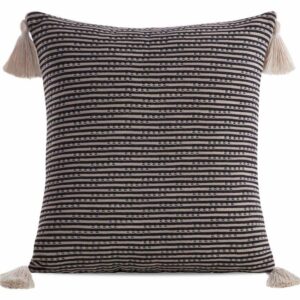 Poszewka boho 45cm x 45cm czarna frędzle