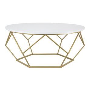 Stolik kawowy diamond 90 cm złoto biały