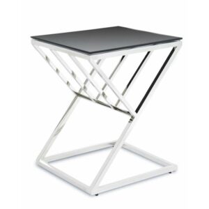 Stolik kawowy oblic silver black