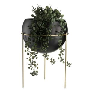 Kwietnik stojący złoto czarny 39 cm loft