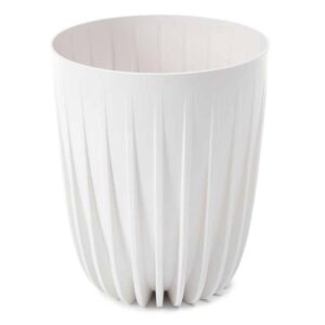 Donica stripped eco recykling biała 30xh36 cm