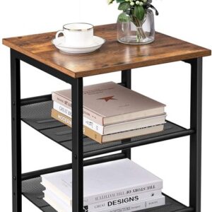 Stolik pomocniczy boczny z półkami loft 55 cm