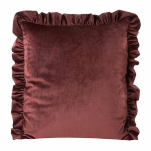 Poszewka velvet 45x45 falbana czerwona