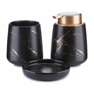Komplet łazienkowy sally black gold 3 el