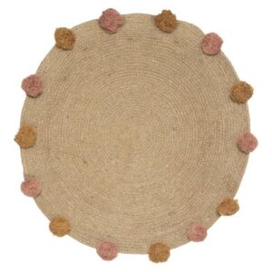 Jutowy dywan dla dzieci pompoms 78 cm