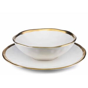Zestaw 2 talerzy lissa white gold