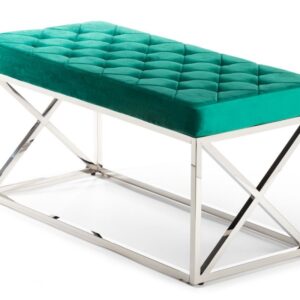 Pikowane siedzisko nelja silver green