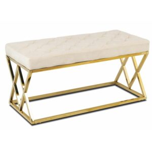 Pikowane siedzisko timantti gold white