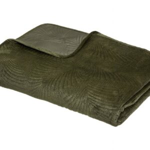 Narzuta leaf khaki 240x260 cm welurowa