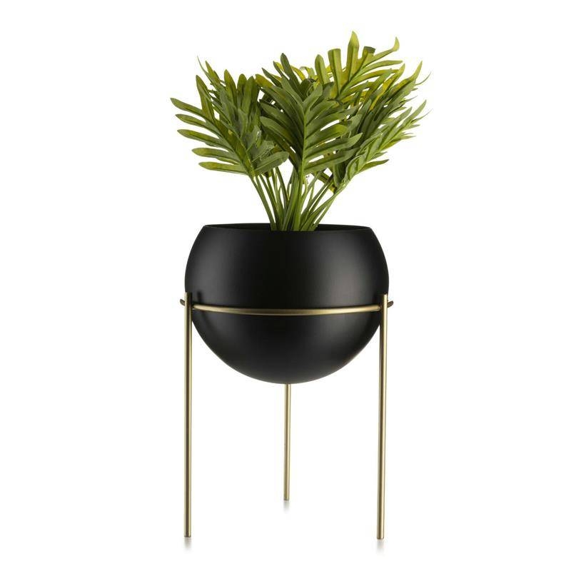 Kwietnik stojący 25 cm złoto czarny loft